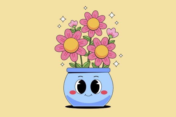 Download Cute Flowers in a Pot Cartoon - Art Collection